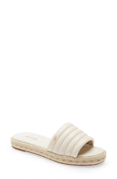 Shop Michael Michael Kors Royce Slide Sandal In Light Leather