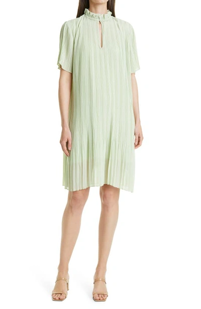 Shop Samsã¸e Samsã¸e Sams?e Sams?e Lady Pleated Shift Dress In Fog Green