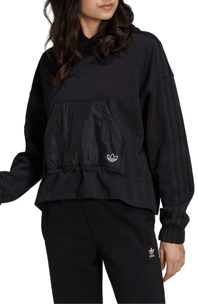 Shop Adidas Originals Boxy Hoodie In Black