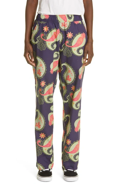 Shop Rassvet Paisley Crop Cotton Poplin Pants In Paisley Print