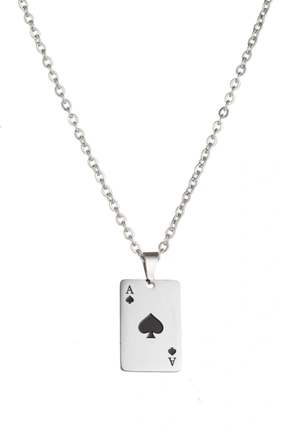 Shop Eye Candy Los Angeles Ace Of Spades Pendant Necklace In Silver