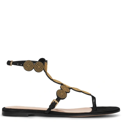 Shop Gianvito Rossi Babylon Studded Suede Sandals