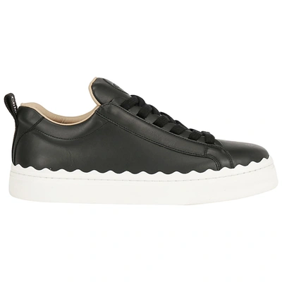 Shop Chloé Women's Shoes Leather Trainers Sneakers  Lauren In Black