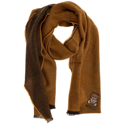 Shop Moschino Men's Scarf Teddy In Yellow