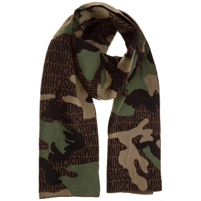 Shop Moschino Men's Wool Scarf In Brown