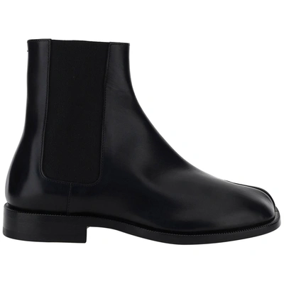 Shop Maison Margiela Men's Genuine Leather Ankle Boots In Black