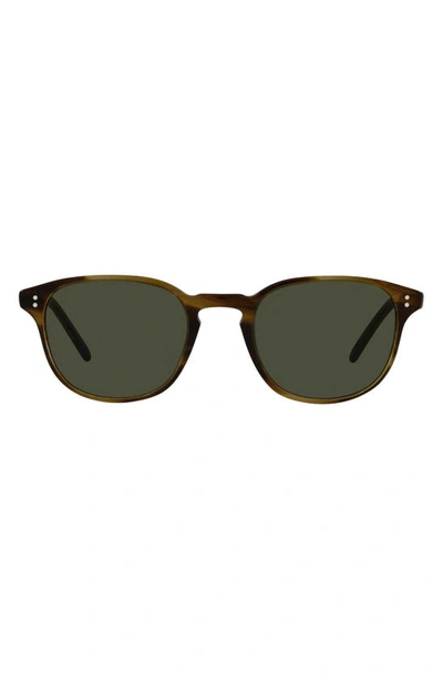 Shop Oliver Peoples Fairmont 49mm Rectangular Sunglasses In Bark/ G-15