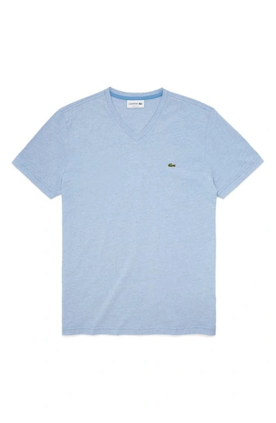 Shop Lacoste V-neck Cotton T-shirt In Scille