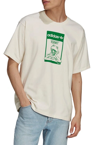 Adidas Originals Adidas Men's Originals Smith Tongue Label Kermit The Frog T-shirt In White | ModeSens