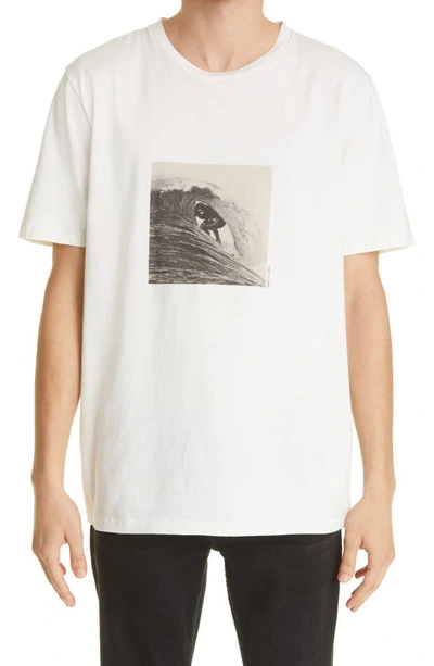 Shop Saint Laurent Surfer Graphic Tee In Ecru/ Sepia