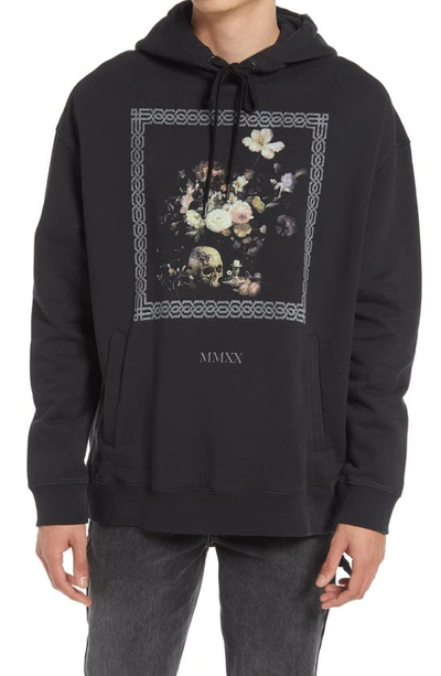 Shop Ksubi Dolce Vita Floral Biggie Hoodie In Black