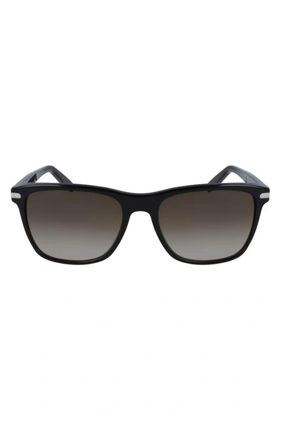 Shop Ferragamo 57mm Gradient Rectangle Sunglasses In Black/ Brown