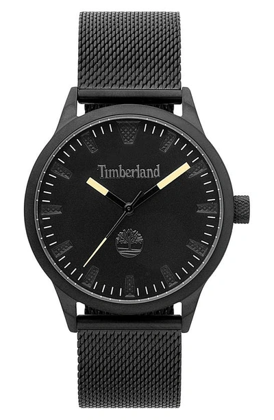 Shop Timberland Williamsville Mesh Strap Watch, 40mm In Black