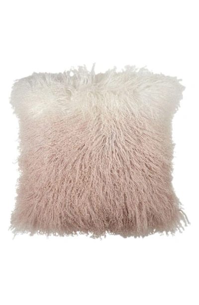 Shop Michael Aram Dip Dye Sheepskin Accent Pillow In Blush