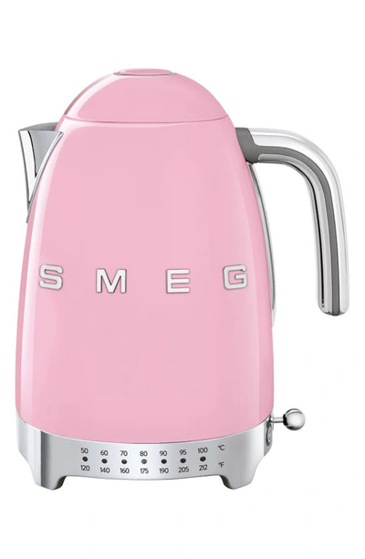 Smeg Retro Style Variable Temperature Electric Kettle In Pink
