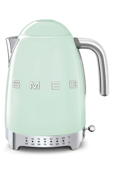 Shop Smeg '50s Retro Style Variable Temperature Electric Kettle In Pastel Green