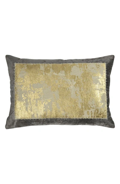 Shop Michael Aram Distressed Metallic Accent Pillow In Gray