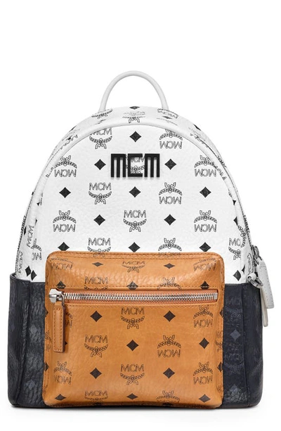 Shop Mcm Stark 32 Visetos Mix Backpack In White