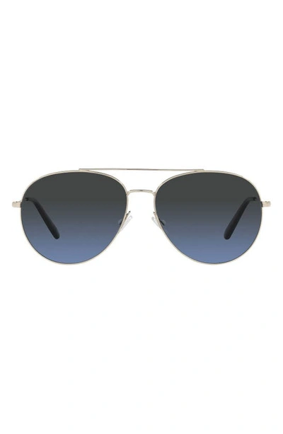 Shop Oliver Peoples Airdale 58mm Polarized Aviator Sunglasses In Soft Gold/ Dark Azure Grad