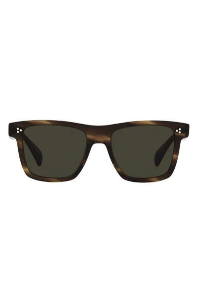 Shop Oliver Peoples Casian 54mm Rectangular Sunglasses In Bark/ G-15