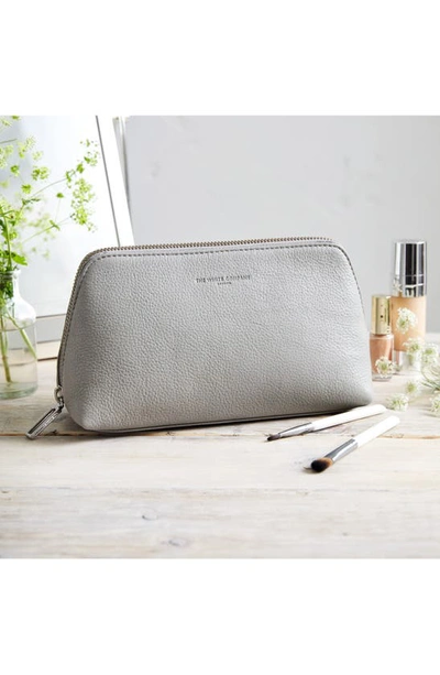 Shop The White Company Pebbled Leather Cosmetics Case In Grey