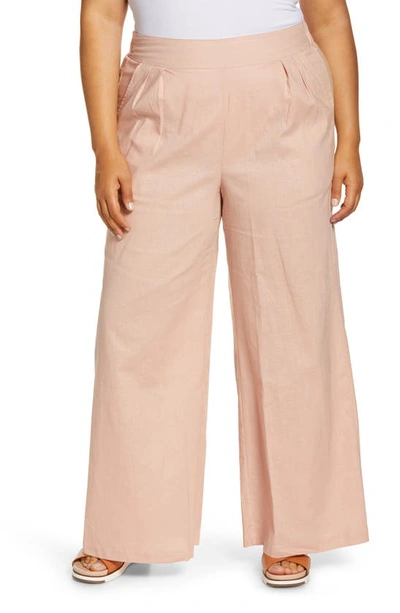 Shop Standards & Practices Cici Wide Leg Pants In Peach