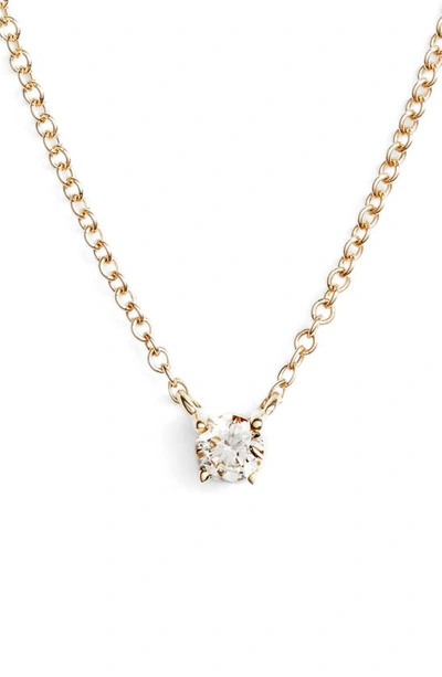 Shop Bony Levy Petite Liora Diamond Solitaire Pendant Necklace In Yellow Gold
