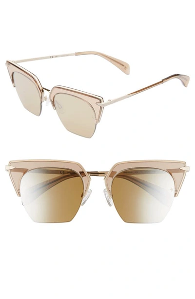 Shop Rag & Bone 51mm Cat Eye Sunglasses In Opal Brown