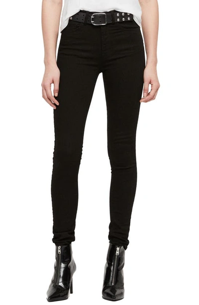 Shop Allsaints Stilt Skinny Jeans In Jet Black