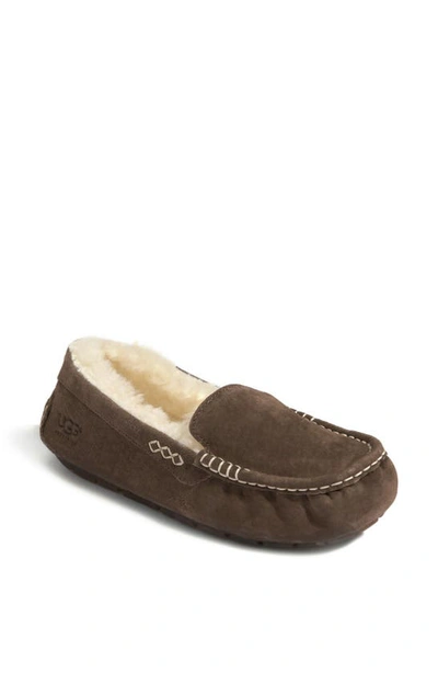 Shop Ugg Ansley Water Resistant Slipper In Chocolate