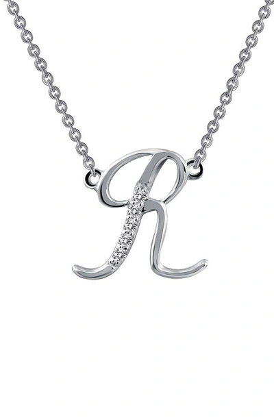 Shop Lafonn Initial Pendant Necklace In R - Silver