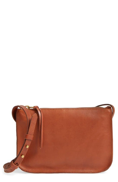 Shop Madewell The Simple Leather Crossbody Bag In English Saddle