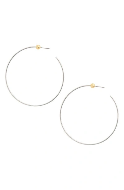 Shop Jenny Bird Medium Hoop Earrings In Silver/ Gold