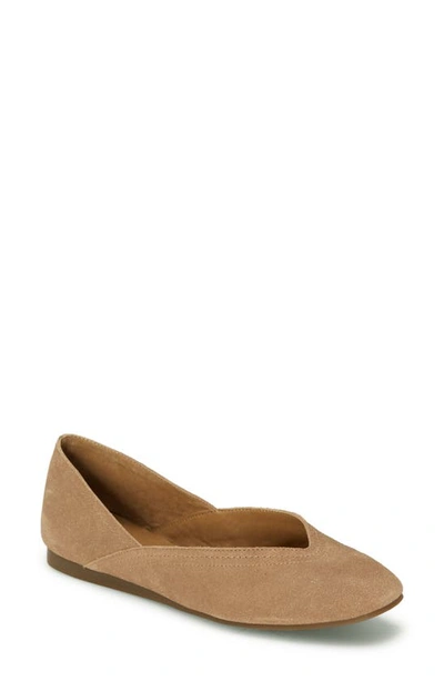 Shop Lucky Brand Alba Skimmer In Macaroon Leather