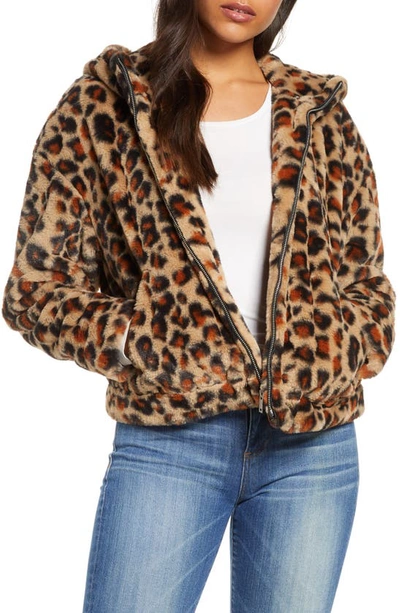 Shop Ugg Mandy Faux Fur Hooded Jacket In Leopard Amphora