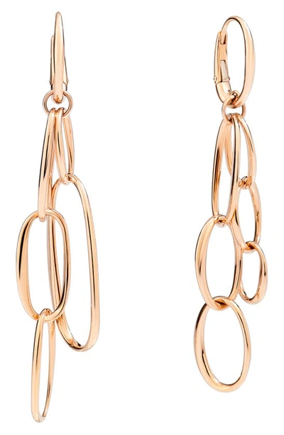 Shop Pomellato Mismatched Drop Earrings In Rose Gold