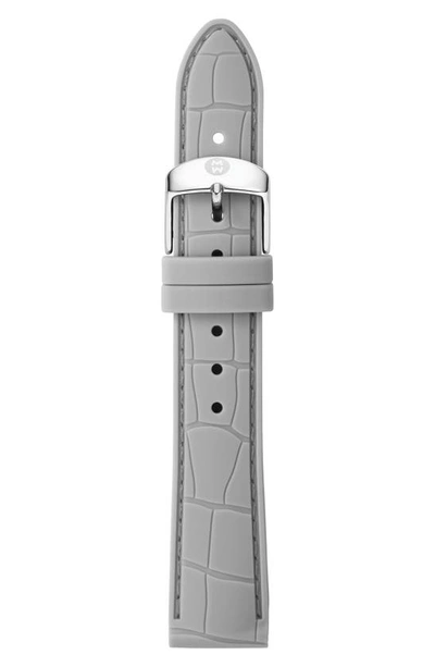 Shop Michele 16mm Silicone Watch Strap In Grey