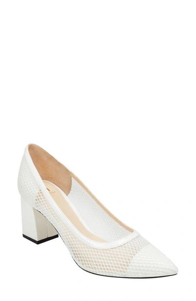 Shop Marc Fisher Ltd Zesty Pointed Toe Pump In Whitefabric