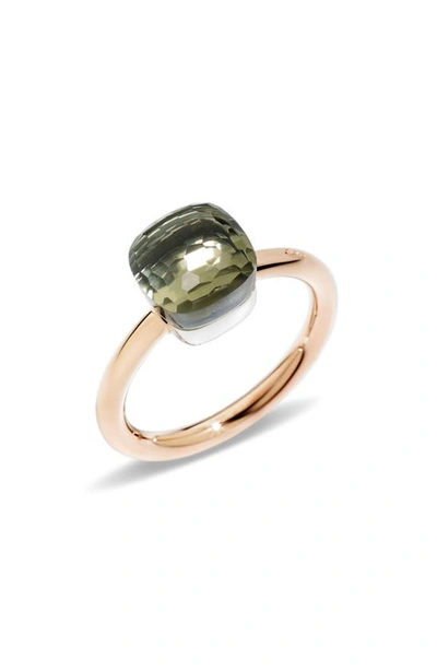 Shop Pomellato Nudo Petit Ring In Rose Gold/ Prasiolite