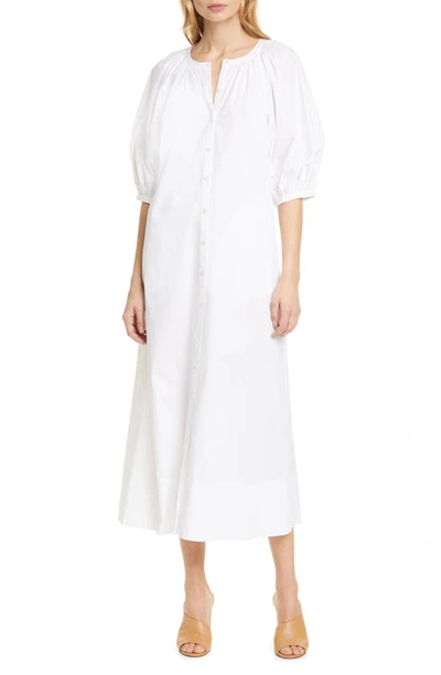 Shop Staud Vincent Puff Sleeve Maxi Dress In White