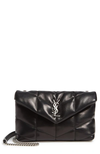 Shop Saint Laurent Mini Loulou Puffer Crossbody Bag In Noir