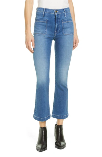 Shop Frame Le Bardot High Waist Crop Flare Jeans In Madera Prim