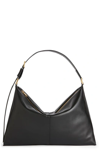 Shop Allsaints Edbury Leather Shoulder Bag In Black