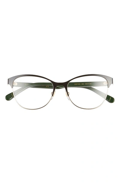 Shop Gucci 53mm Cat Eye Optical Glasses In Black W Gold