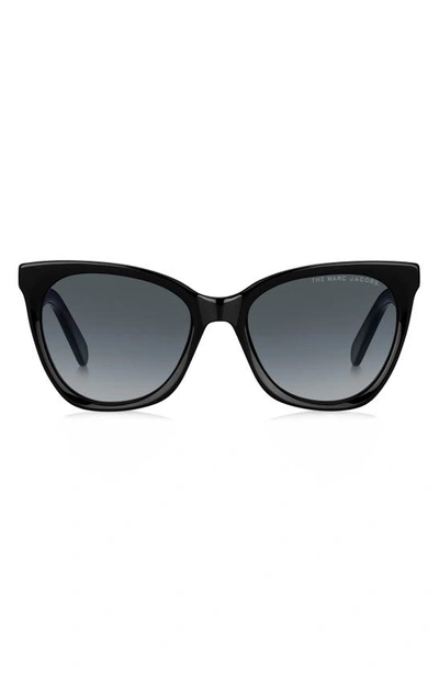 Shop Marc Jacobs 54mm Cat Eye Sunglasses In Black/ Dark Grey Gradient