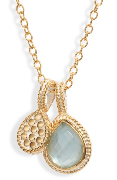 Shop Anna Beck Teardrop Aquamarine Charm Necklace (nordstrom Exclusive) In Gold