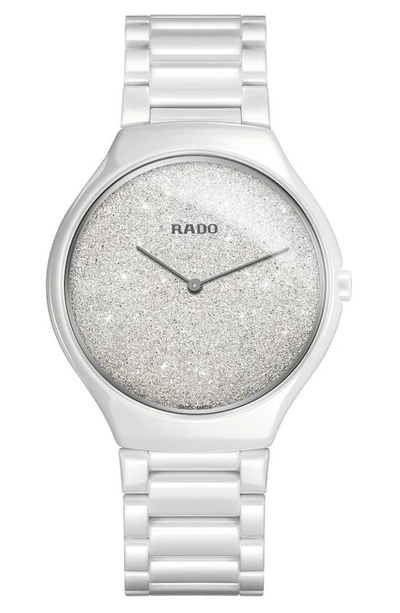 Shop Rado True Bracelet Watch, 39mm In White