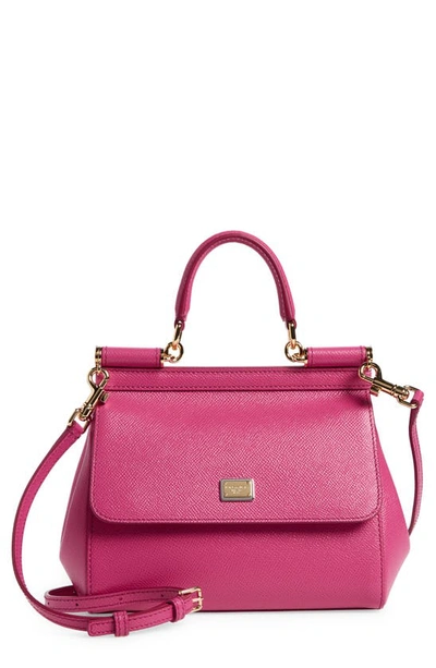 Shop Dolce & Gabbana Small Miss Sicily Leather Satchel In Rosa