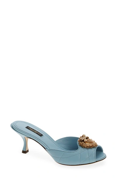 Shop Dolce & Gabbana Lori Devotion Slide Sandal In Azzurro