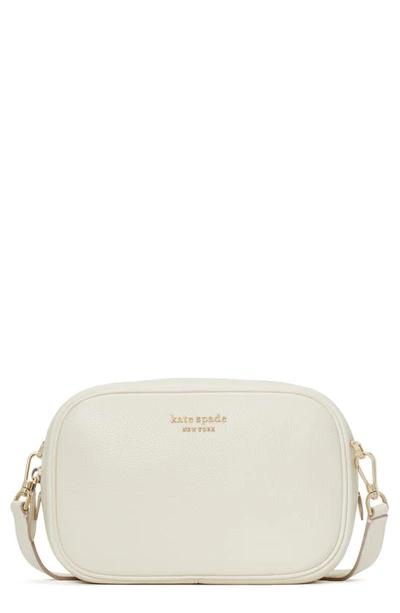 Shop Kate Spade Astrid Medium Pebbled Leather Camera Bag In Parchment